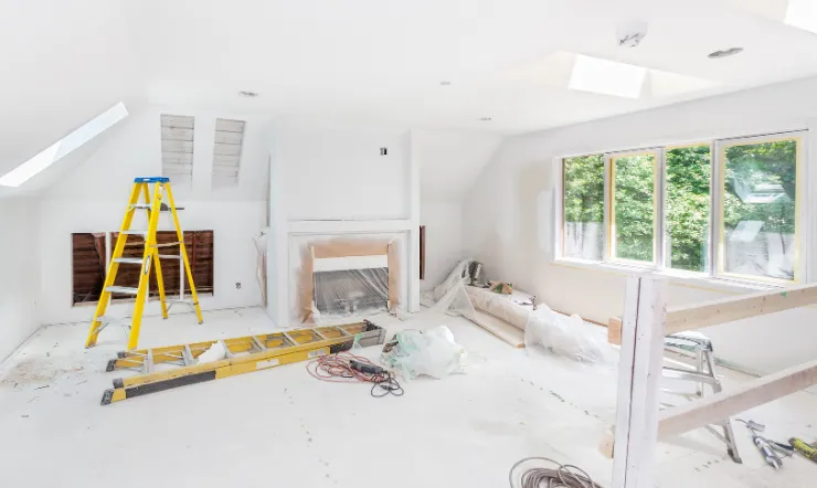 Full home remodeling in Los Angeles with interior renovation work, drywall updates, skylight improvements, and modern home upgrade preparation