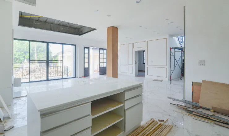 Luxury home remodeling in Los Angeles with modern interior renovation, open layout upgrades, premium flooring, and high-end finishes