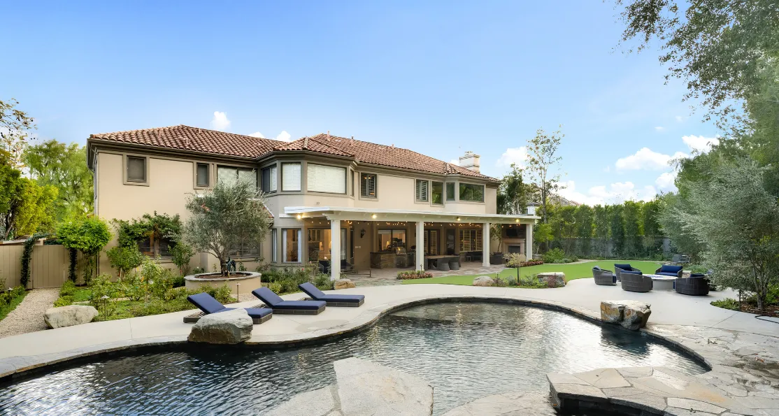 Fire damage restoration project in Los Angeles with restored residential exterior, repaired home finishes, rebuilt curb appeal, and completed property recovery work